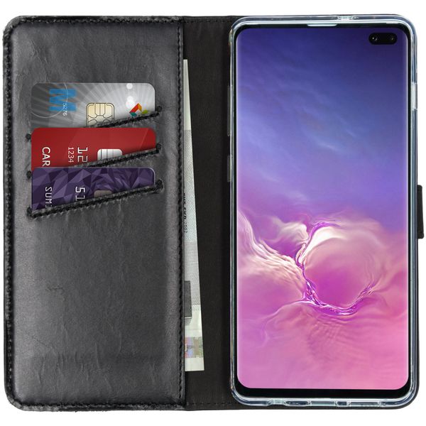 Selencia Étui de téléphone portefeuille en cuir véritable Samsung Galaxy S10 Plus