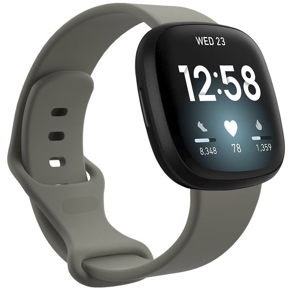 imoshion Bracelet silicone le Fitbit Versa 4 / 3 / Sense (2) - Gris foncé