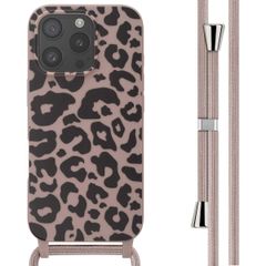 imoshion Coque design en silicone avec cordon Apple iPhone 16 Pro - Animal Pink