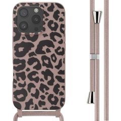 imoshion Coque design en silicone avec cordon iPhone 16 Pro - Animal Pink