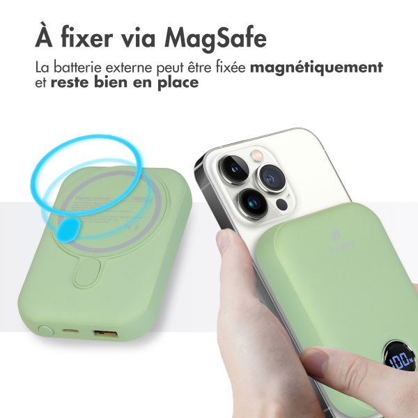 imoshion Batterie externe MagSafe - 10.000 mAh - Batterie externe sans fil - Menthe verte