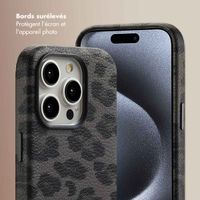 Selencia Coque Sabi imprimé panthère avec MagSafe Apple iPhone 15 Pro - Midnight Black