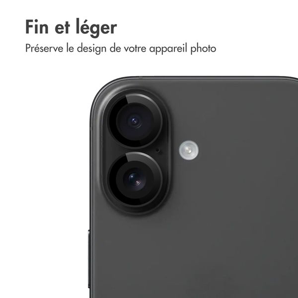 imoshion Lot de 2 protections d'objectif de caméra Apple iPhone 17 / 16 / 16 Plus - Noir
