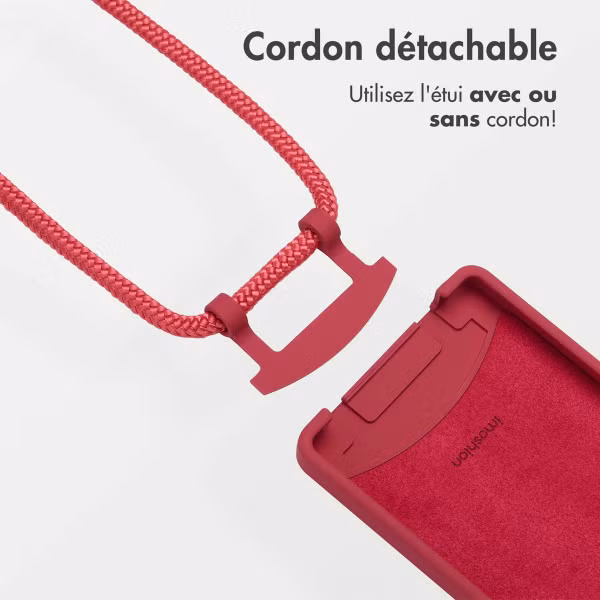 imoshion Coque arrière Color avec cordon amovible et MagSafe Samsung Galaxy S25 Ultra - Red Raspberry