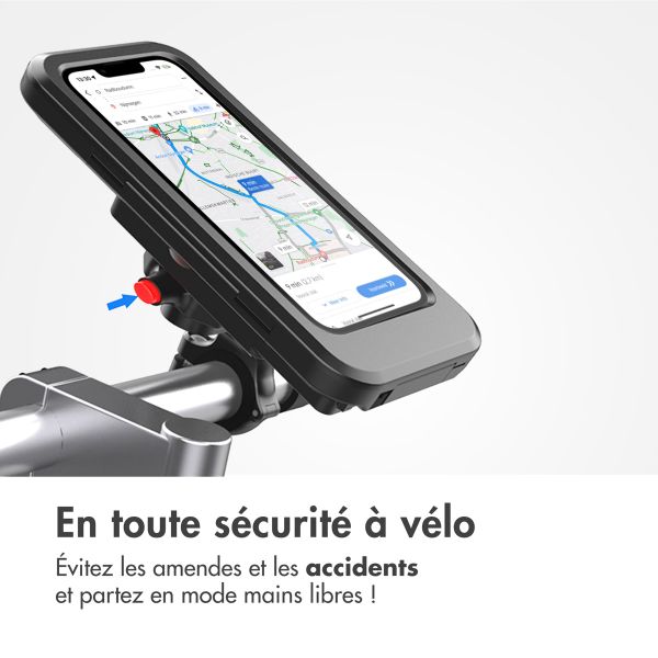 imoshion Support de téléphone pour vélo avec powerbank – résistant aux éclaboussures – 5000 mAh – Noir