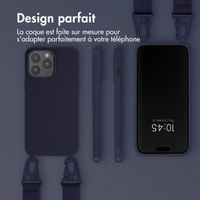 Selencia Coque silicone avec cordon amovible Apple iPhone 15 Pro Max - Bleu foncé