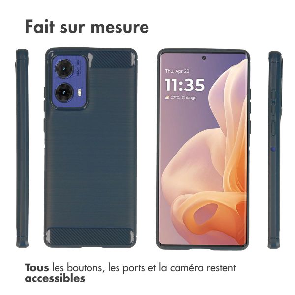 imoshion Coque Brushed Motorola Moto G85 - Bleu foncé