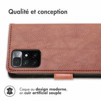 imoshion Étui de téléphone portefeuille Luxe Xiaomi Redmi 10 - Brun