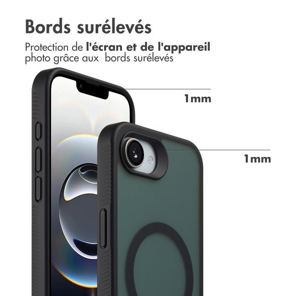 Accezz Coque Givrée Robuste avec MagSafe Apple iPhone 16e - Noir
