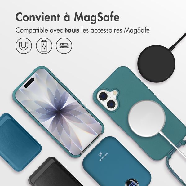 imoshion Coque arrière Color avec cordon amovible et MagSafe Apple iPhone 17 - Vert foncé