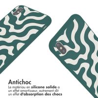 imoshion Coque design en silicone avec cordon iPhone X / Xs - Petrol Green Groovy