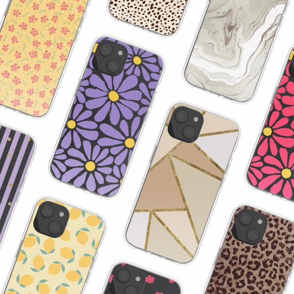 imoshion Coque design pour iPhone 15 - Tropical Violet Flowers Connect