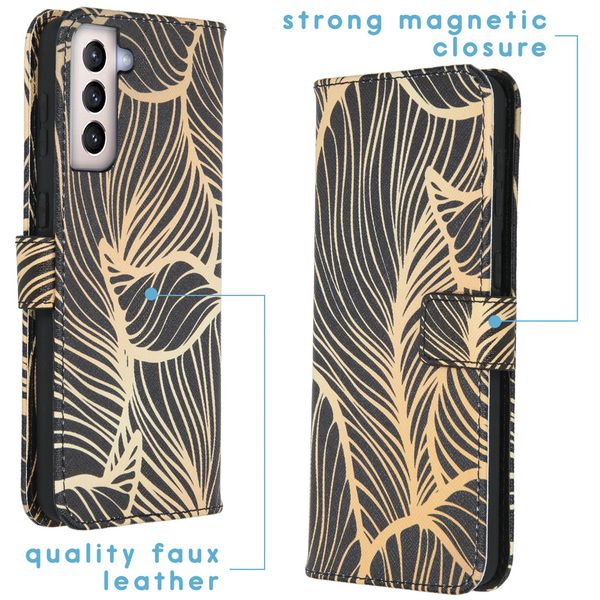 imoshion Design Softcase Bookcase Samsung Galaxy S21 Plus - Golden Leaves