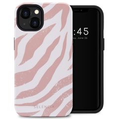 Selencia Coque arrière Vivid Apple iPhone 13 - Colorful Zebra Old Pink
