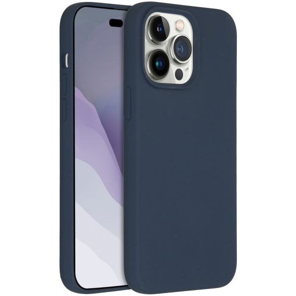 Accezz Coque Liquid Silicone iPhone 14 Pro Max - Bleu foncé