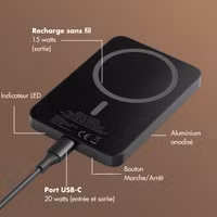 Selencia Powerbank Vivid 5 000 mAh - MagSafe et Qi2 - Noir / Leopard