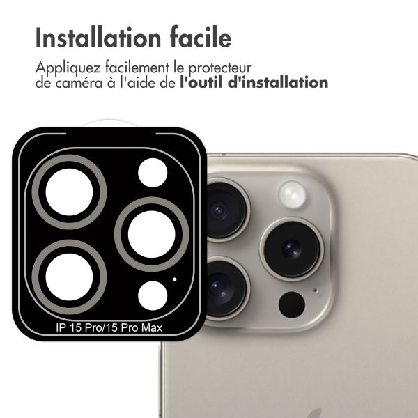 imoshion Lot de 2 protections d'objectif de caméra Apple iPhone 15 Pro / 15 Pro Max - Natural Titanium