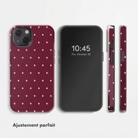 Selencia Coque arrière Vivid avec MagSafe Apple iPhone 13 - Happy Dots Burgundy