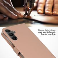 Selencia Étui portefeuille en cuir véritable Samsung Galaxy A15 (5G/4G) - Dusty Pink