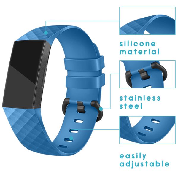 imoshion Bracelet silicone le Fitbit Charge 3 / 4 - Bleu