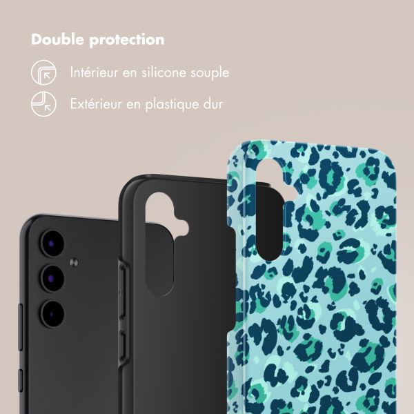 Selencia Coque arrière Vivid Tough Samsung Galaxy A34 - Wild Spots Light Blue