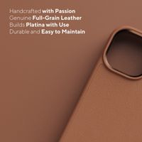 Njorð Collections Coque en cuir véritable iPhone 14 Pro - Cognac