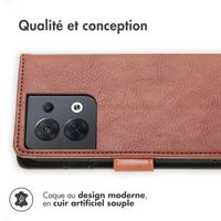 imoshion Étui de téléphone portefeuille Luxe Oppo Reno 8 5G - Brun