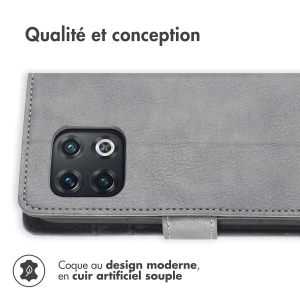 imoshion Étui de téléphone portefeuille Luxe OnePlus 10 Pro - Gris