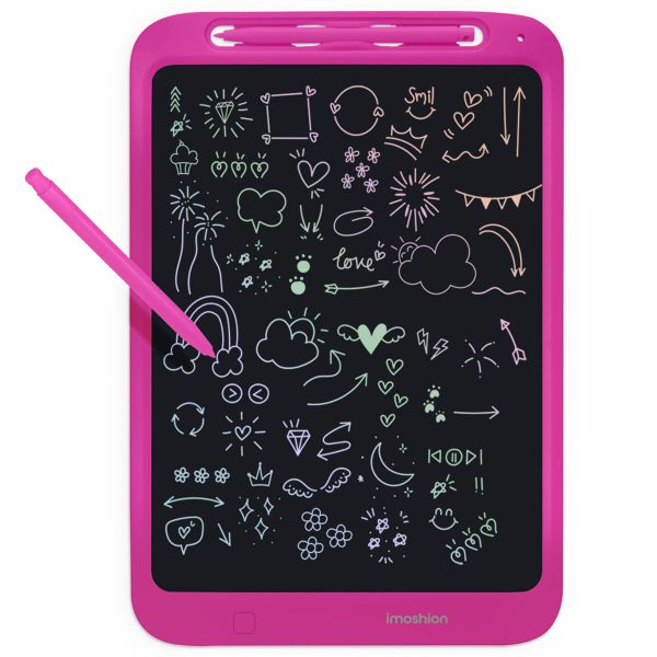 imoshion Tablette de dessin LCD pour enfants - Avec écran couleur et 2 stylos - Hot Pink