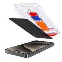 Accezz Protection d’écran en verre trempé avec filtre de confidentialité + Applicateur Apple iPhone 15 Pro