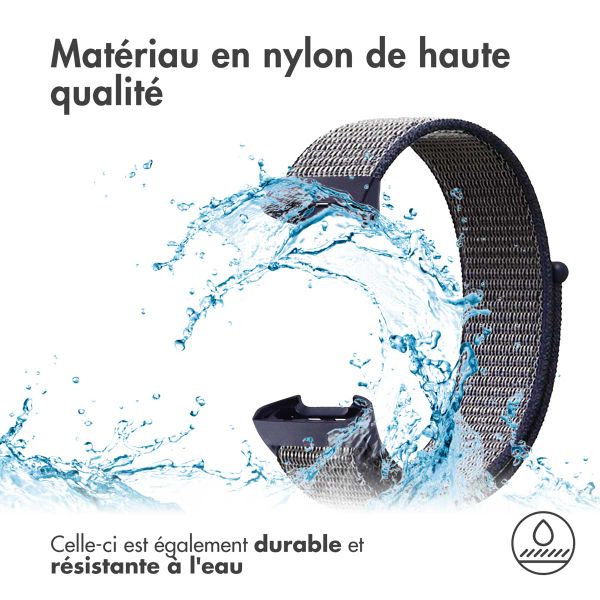 imoshion Bracelet en nylon Fitbit Charge 3 / 4 - Bleu foncé