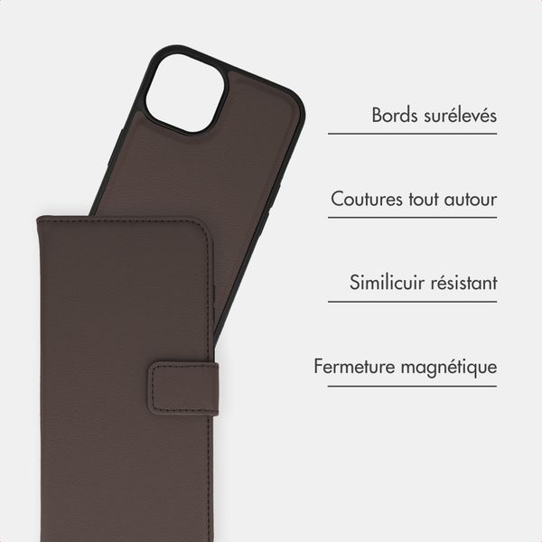 imoshion Étui portefeuille luxe 2-en-1 amovible Apple iPhone 14 - Marron