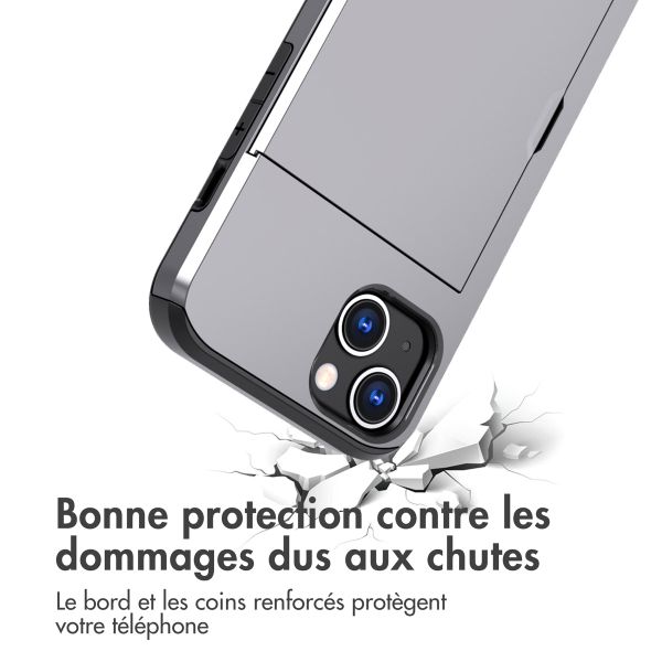 imoshion Coque arrière avec porte-cartes Apple iPhone 13 - Gris