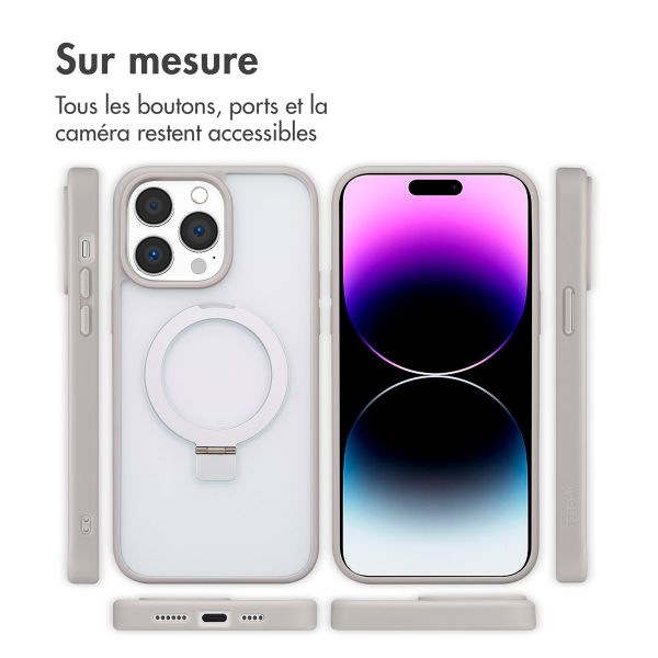 Accezz Coque Ring Stand avec MagSafe Apple iPhone 14 Pro Max - Gris