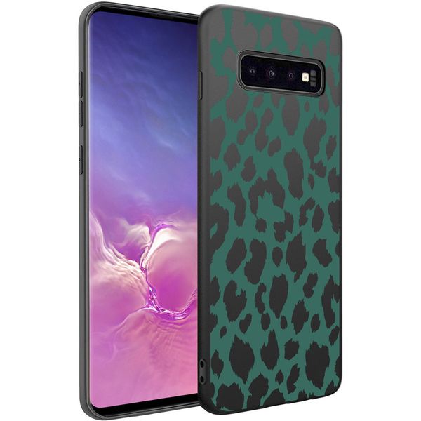 imoshion Coque Design Samsung Galaxy S10 - Léopard - Vert / Noir