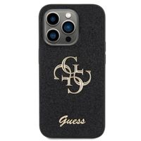 Guess Coque 4G Metal Logo Glitter iPhone 15 Pro - Noir