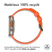 imoshion ﻿Boucle de bracelet de sport en silicone Apple Watch Series 1 á 10 / SE / Ultra (2) (44/45/46/49 mm) - Orange / Noir