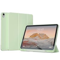 Accezz Coque tablette portefeuille Smart Silicone Apple iPad Air 11 pouces (2025) M3 / (2024) M2 / Air 5 (2022) / Air 4 (2020) - Vert clair