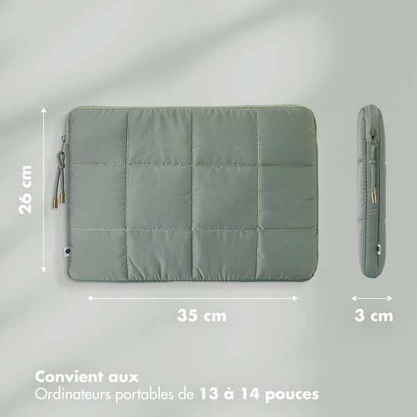 Selencia Pochette ordinateur Puffy 13-14 pouces - Sage Green