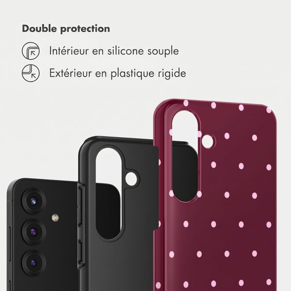 Selencia Coque arrière Vivid Samsung Galaxy S25 - Happy Dots Burgundy