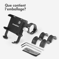 imoshion Support de téléphone pour vélo et moto - Aluminium - Léger - Ajustable - Noir