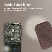 Accezz Portefeuille en cuir magnétique avec support - Compatible avec Apple Find My - Coffee Brown