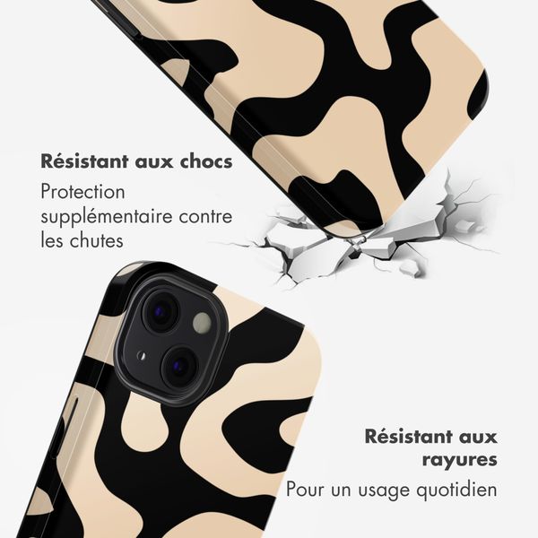 Selencia Coque arrière Vivid avec MagSafe Apple iPhone 13 - Art Wave Black