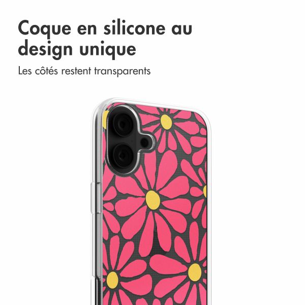 imoshion Coque design pour iPhone 16 - Dusty Rose Flowers Connect