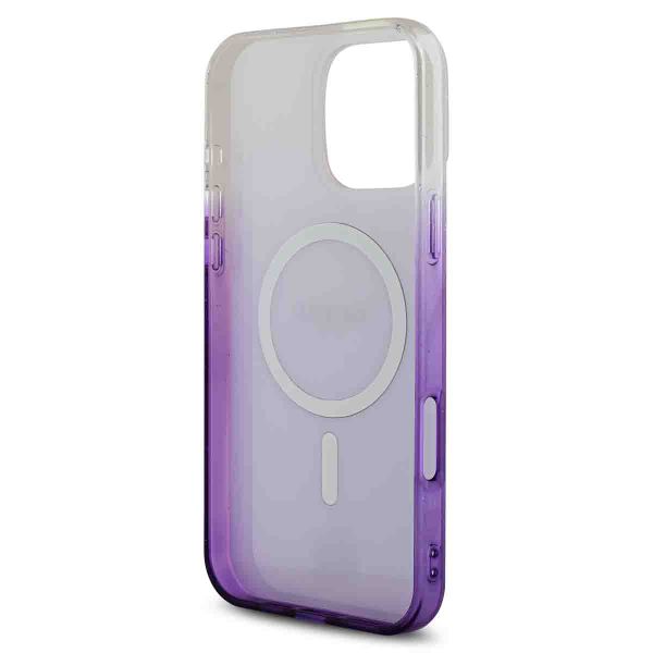 Guess Coque MagSafe IML Glitter Gradient Apple iPhone 16 Pro Max - Purple