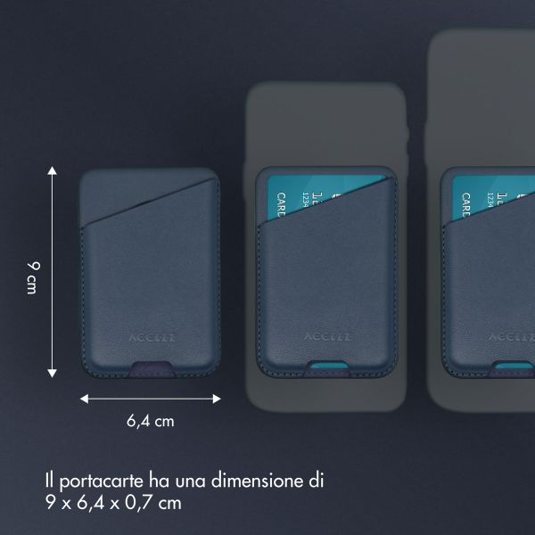 Accezz Porte-cartes en cuir - Compatible avec MagSafe et Qi2 - Nightfall Blue