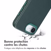 Accezz Coque arrière en cuir avec MagSafe Apple iPhone 16e - Cedar Green