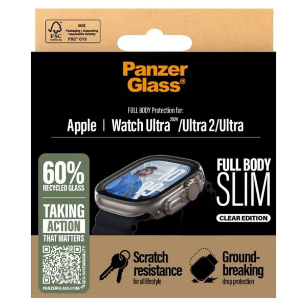 PanzerGlass Coque Full Body slim Apple Watch Ultra / Ultra 2 / Ultra 3 - 49 mm - Transparent