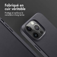 Accezz Coque arrière en cuir avec MagSafe iPhone 14 Pro - Onyx Black