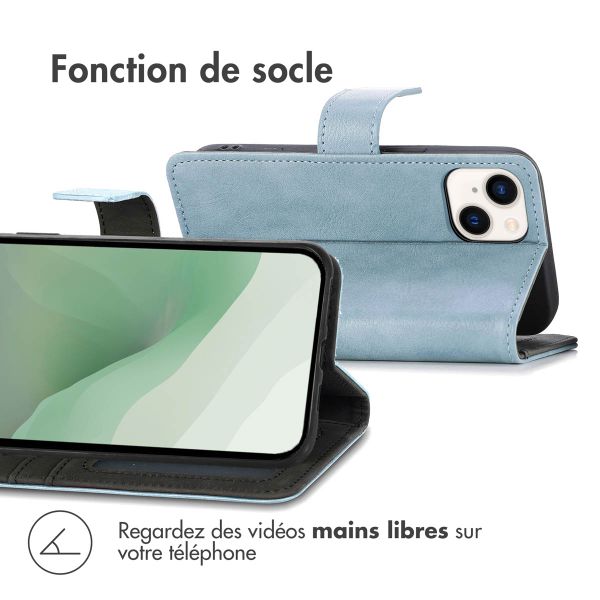 imoshion Étui de téléphone portefeuille Luxe iPhone 14 Plus - Bleu clair